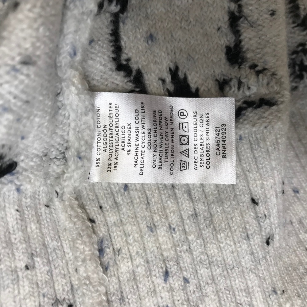 LOFT Womens Grey Speckled Penguin Graphic Cowl Neck Knit Sweater Small NEW - Picture 9 of 9